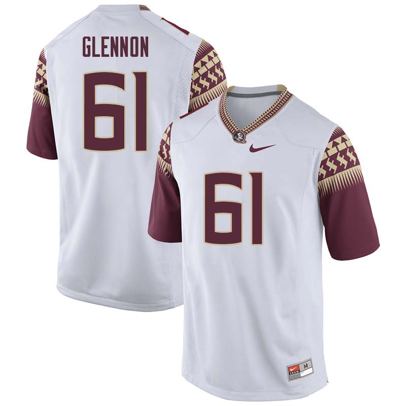 Men #61 Grant Glennon Florida State Seminoles College Football Jerseys Sale-White